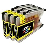 brother ブラザー 互換 インクカートリッジLC12 / LC17 LC12-4PK LC12YイエローLC17Y 3本セット 増量タイプ ICチップ付・残量表示付き【1年品質保証】