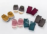 Helen Baby 赤ちゃん ベビー 新生児 あったか靴下 獣足 3足セット 滑り止め付き タイツ付き 厚手 男の子 女の子 キッズ ベビーソックス M