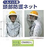 安全サイン８ ハチ対策用品　ヘルメット用頭部防護ネット L　CN6002-L