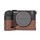 SIUTATDSH カメラケース 銀付牛革 適用 Sony ソニー A7C2 a7cii a7c mark2 ケース カメラホルダー、耐震・耐衝撃・便携·三脚設置でき、電池交換でき。 (コーヒー色)
