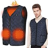 電熱 ベスト USB充電式電熱ジャケットのアップグレード版 加熱服 加熱ベストBluetooth APPコントロール 8つの内蔵加熱タブレッ