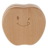 【ノーブランド品】 少年少女　アップルスタイル　カール　歯　箱　赤ちゃん　ミルク歯　木　収納ボックス　全３種 - 1