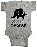 BrainジュースTees Little Peanut Elephant Baby One Piece カラー: グレー