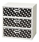マツダ紙工業 エコかわチェスト(3段・ドットブラック) 9001000062