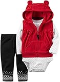 Carter's Baby Girls Vest Sets Red 9M [並行輸入品]