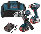 Bosch CLPK224-181 18-volt Lithium-Ion 2-Tool Combo Kit with 1/2-Inch Hammer Drill/Driver, Impact Dri
