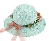 Naimo休日旅行女の子夏フラワー花柄ビーチサンストロー帽子キャップ US サイズ: One Size カラー: グリーン