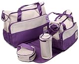 5 Piece Baby Changing Bag - Various Colours (Purple) by Baby World