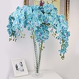 Calcifer@ 10pcs Artificial 31" Silk Phalaenopsis Orchid Stem Bouquets Artificial Flowers for Wedding