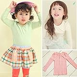 即納(韓国スタイル子供服) キッズトップス秋女の子可愛い長袖トップスＴシャツ純色肩にフリルデザイン全3色100cm 110cm 120cm 130cm 140cm pink,140