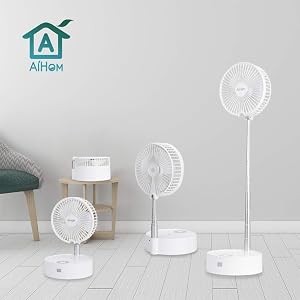 【2020年最新版昇降式】AIHOM 卓上扇風機 折りたたみ可能 携帯式 USB 充電式 LEDライト照明 & 加湿機能…