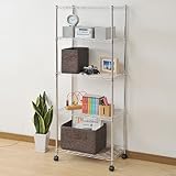 山善(YAMAZEN) メタルシェルフ(幅59 奥行34)5段 クロムシルバー DRS-15635CJH(CH)