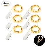 6PCS led イルミネーションライト 防水 ストリングライト クリスマス 結婚式 パーティー イルミネーション 電池式 電飾 飾りライト 飾り ワイヤーライト 2m 20球