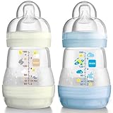 MAM BIBERON ANTICOLIQUE Africa Blanc-Bleu Lot de 2 T騁ine D饕it 1 (2 x 160 ml)