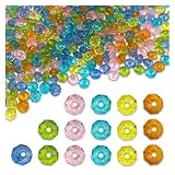 ファイニエ ビーズ 8ｍｍ 楕円 MIX 400個 透明 丸 ファセットカット 多面的 BD3125