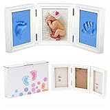 赤ちゃんの手形やフットプリント品質ウッド記念品フレームキットのためのキットデラックス鋳造NaiFeiプレシャスベイビー (ホワイトフレームオフ)