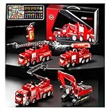POERDS 建設車両 おもちゃ 車おもちゃ トラクター 作業車両 大型プレイマット ミニカー 90度旋回可 ショベルカー 知育玩具 誕生日 プレゼント 建設車両 作業車セット 建設工事 車おもちゃ 交通信号機付き 乗せて運ぶ 人気 はたらく車 工事カー 贈り物 クリスマス 誕生日のプレゼント (消防車4台) [並行輸入品]