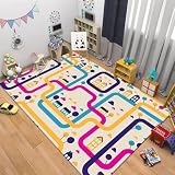 ラグマット 遊びマット 道路交通 プレイマット カーペット 地図マップ 道路柄 子供ゲームパッド おもちゃ 道路交通 数字柄 床暖房対応 子供の部屋 滑り止め加工 早期教育 保育園 幼稚園 大判