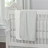 Carousel Designs Silver Gray Linen Crib Blanket by Carousel Designs