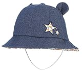 GEMVIE 子供 ベビー キッズ バケットハット シェードハット 星飾り 帽子 ハット デニム帽子 日よけ 男女兼用 遮光ハット アウトドア 可愛い チャコール