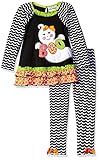 Rare Editions Little Girls' Ghost Applique Legging Set Black/White 6X [並行輸入品]