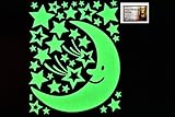 PertidStar Glow In The Dark Stars Wall Stickers BigMoon for Starry Sky Perfect For Kids Bedding Room