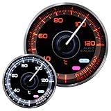 オートゲージ AUTOGAUGE 水温計 車用 ホワイト/アンバーLED 60Φ 日本製