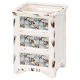 不二貿易 陶製 キャビネット 風 ポット ブルー 高さ17cm 33945