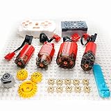 ASTEM 20Pcs 電源機能キットは機械部品と互換性があります。 XL/L/M/サーボモーター(レッドプラス)、ブルートゥースリモコン、バッテリーと受信機、最新のディファレンシャルセット、12歯のギア。