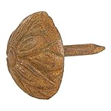 A29 1 1/8 Inch Hand Forged Iron Round Flower Clavos/Nails, Rust Finish, Set of 4 [並行輸入品]