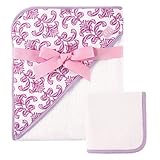 Hudson Baby Print Woven Hooded Towel and Washcloth, Floral by Hudson Baby [並行輸入品]