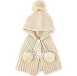 MENGBIXIONG 赤ずきんちゃん風 ニット帽 ポンチョ ベビー＆キッズ用 (ベージュ) [並行輸入品]