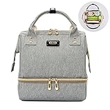 Benchmart マザーズバッグ ママバッグ マザーズリュック ベビー用品収納 おむつポーチ 大容量 保温ポケット付き ベビーカー用 ママ旅行用バッグ リュック 出産準備 (グレー)