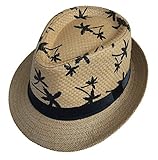(ビグッド)Bigood 中折れハット レディース 帽子 メンズ ハット 紳士 アウトドア 日よけ UVカット 麦わら帽子 春 夏 日焼け ビーチ 旅行 ストロー コーヒー