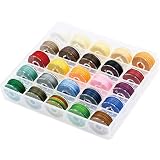 【Angelicate】蝋引き糸 レザークラフト 太さ 0.45mm 16m 25色セット ワックスコード 手縫い糸 紐 アクセサリー (0.45mm 16m)
