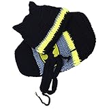 【ノーブランド品】0-6ヶ月　赤ちゃん　かぎ針　編み　バットマン　ベビー　衣類　帽子　記念写真　撮影　道具　ブラック