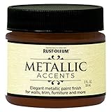 Rust-Oleum Metallic Accents 255334 Decorative 2-Ounce Trail Size Water Based One Part Metallic Finis