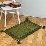 萩原 ギャッベ ラグ グリーン 約140X200cm 「LORRI BUFF L2」 濃密毛足