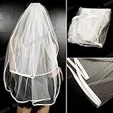 【優しいレース・無地】 ブライダルベール ウェディングベール 花嫁のベール 1層ベール 結婚式アイテム 結婚式・ウェディング・パーティー・文化祭・記念日など