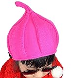 【Ludus Felix】とんがり ニット帽　ニット帽子　ベビー ＆ キッズ 子供　こども用　男女兼用　選べるカラー５色　【しずく型でかわいい！】 (ローズピンク)