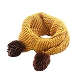 Goenn 編みマフラー キッズ子供用 女の子 男の子 秋冬防寒 大判 しもやけ 対策 厚手 誕生日 お祝い プレゼント 公園 お出かけ お散歩 (イエロー)