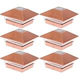 GreenLighting 4x4 Slim LED Solar Post Cap Light for Wood Posts (Copper, 6 Pack) [並行輸入品]
