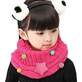 キッズ ニット ネックウォーマー スヌード マフラー 星 スター ケーブル編み 暖かい 冷え対策 かわいい 首巻き ストール 雪遊び お出かけ クリスマス プレゼント ガールズ ボーイズ ジュニア 秋