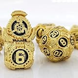 サイコロ 多面体 ダイス 多面体サイコロ 7個入り D20 D12 D10 D8 D6 D4 Dungeons and Dragons 、DND、 TRPG、 MTGなどテーブルゲーム用テーブルゲーム ロールプレイングボードゲーム ギフト （金と黒の組み合わせ）