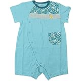 《夏物》(日本製) Pample Mousse(パンプルムース) スラブ天竺切替カバーオール 80cm /BL NO.DP-62506