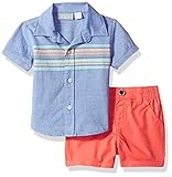 The Children's Place Baby English Striped Shirt and Short Set Boy Thats Blue 0-3MONTHS [並行輸入品]