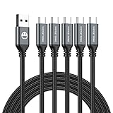 USB Type-Cケーブル 5本パック 6フィート 高速充電3A 急速充電器 クイックコード Type CからAケーブル