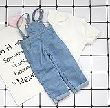 ブライス BJD 服30cm 1 / 6 BJD SD YOSDドール 服 ファッションデニムオーバーオール パンツ と半袖 Tシャツ セット人形アクセサリー (blue)