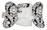 Baby Elephant Ears Head Support Pillow & Matching Blanket Gift Set (Black Dandy Damask) by Baby Elep
