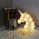 frcolorユニコーンヘッドライトNurseryライトクリスマスウェディングパーティーホーム装飾用電池式(ホワイト)
